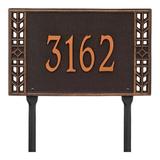 Whitehall Products Boston Personalized Standard 1-Line Lawn Address Sign Metal | 11 H x 16.5 W x 0.375 D in | Wayfair 1894OB