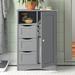 Winston Porter Caril Freestanding Bathroom Cabinet Manufactured Wood in Gray | 32.1 H x 22.05 W x 13.39 D in | Wayfair ANDV1944 42658542