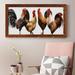 Rosalind Wheeler Rooster Co-Op - Picture Frame Painting on Canvas in Blue/Green/Indigo | 43.5 H x 23.5 W x 1.5 D in | Wayfair