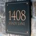 Whitehall Products Black Granite Square Trajan Engraved 2-Line Address Sign Stone in Gray | 12 H x 12 W x 0.38 D in | Wayfair 3703CP