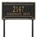 Whitehall Products Gardengate Personalized Grande 2-Line Lawn Address Sign Metal in Black | 9.5 H x 18 W x 0.375 D in | Wayfair 3289BG