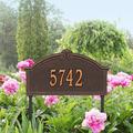 Whitehall Products Roselyn Personalized Arch Grande 1-Line Lawn Address Sign Metal in Yellow/Brown | 10.25 H x 18.75 W x 0.4 D in | Wayfair 3136OG