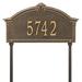 Whitehall Products Roselyn Personalized Arch Grande 1-Line Lawn Address Sign Metal in Yellow/Brown | 10.25 H x 18.75 W x 0.4 D in | Wayfair 3136OG