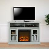 Darby Home Co Tucci TV Stand for TVs up to 50" w/ Electric Fireplace Included Wood in Gray/Brown | 31.77 H in | Wayfair