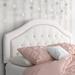 House of Hampton® Danni Metal Panel Headboard Upholstered/Polyester in White/Brown | 54 H x 62.75 W x 3 D in | Wayfair WRLO7323 40768629