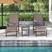 Zipcode Design™ Cllgone 45" Long Reclining Chaise Lounge Set w/ Table Metal in Brown | 37 H x 24 W x 45 D in | Outdoor Furniture | Wayfair