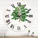Designart 'Vintage Plant Life XX' Farmhouse wall clock