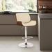 London Upholstered Walnut Adjustable Swivel Barstool