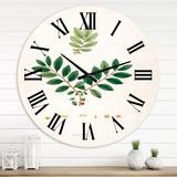 Designart 'Vintage Plant Life XIV' Farmhouse wall clock