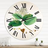 Designart 'Vintage Botanicals III' Farmhouse wall clock