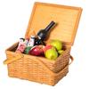 Woodchip Picnic Storage Basket with Cover and Movable Handles
