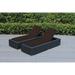 Ohana Outdoor Patio 2 Piece Black Wicker Chaise Lounge Set - No Assembly