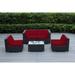 Ohana Outdoor Patio 5 Piece Black Wicker Sectional with Cushions - No Assembly