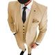 Men's Champagne Business Suits Two Button 3 Piece Slim Fit Notch Lapel Wedding Tuxedos Suit 52/46