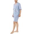 El Búho Nocturno - Men's Short Judo Poplin Checkered Pyjamas Blue 60% Cotton 40% Polyester Size 3 (M)