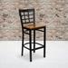 Lark Manor™ Prompton Window Back Metal Restaurant Barstool Wood/Metal in Black/Brown | 41.75 H x 16 W x 19 D in | Wayfair