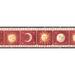 York Wallcoverings Vintage Smiling Sun Moon in Window Cracked Wall Border Plastic in Red | 7 H x 180 W x 0.01 D in | Wayfair KW7774B