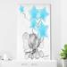 Indigo Safari In The Stars Baby Elephant (Vertical) By Jodi - Graphic Art in Blue | 48 H x 28 W x 1.5 D in | Wayfair