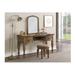 Rosdorf Park Bloomberg Vanity Set w/ Stool & Mirror Wood in Brown | 60 H x 54 W x 19 D in | Wayfair 9FE8F86785FB40DCAD2954003EC586B3