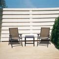Latitude Run® Weatherington Folding Patio Dining Chair Set Of 4 Sling, Metal in Brown | 35.4 H x 21 W x 23 D in | Wayfair