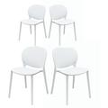 Set da 4 Sedie da Giardino Design Lolly in Resina Bianca - Bianco