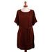 'Cotton Knitted Belted T-Shirt Dress in Russet Red from Peru'
