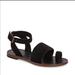 Free People Shoes | Fp Torrence Black Leather Ankle Strap Sandal | Color: Black | Size: 36