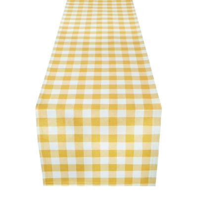 Buffalo Check Table Runner - 13-in x 90-in by Achim Home Décor in Yellow