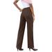 Plus Size Women's Classic Bend Over® Pant by Roaman's in Chocolate (Size 38 W) Pull On Slacks