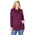 Plus Size Women's Washed Thermal Hooded Sweatshirt by Woman Within in Deep Claret (Size 22/24)