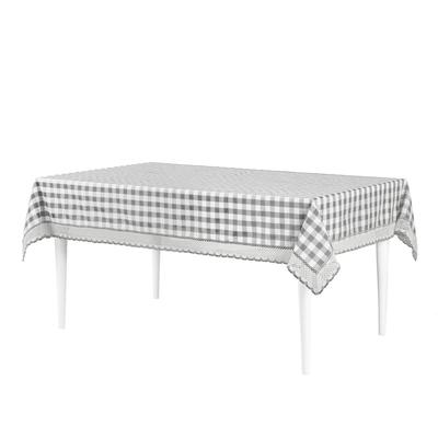 Buffalo Check Tablecloth - 60-in x 104-in by Achim Home Décor in Grey