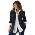 Plus Size Women's Boyfriend Blazer by Roaman's in Black (Size 30 W) Professional Jacket