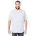 Men's Big & Tall Heavyweight Jersey Crewneck T-Shirt by Boulder Creek in White Marl (Size L)