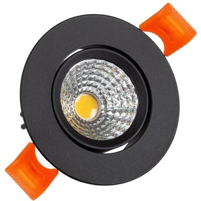 Led Downlight Einbaustrahler 3W Rund cob CRI90 Ausschnitt ø 55 mm Schwarz No Flicker 5000K Kaltweiß Image