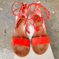 Madewell Shoes | Madewell Lace Up Gladiator Sandals In Suede | Color: Red | Size: 8