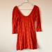 Free People Dresses | Free People Orange/Red Lace Skater Dress | Color: Orange/Red | Size: Xs
