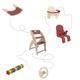 QuarttoLino Maxi set: chair + baby insert + seat cover (cotton) + strap + table top + dice, steering wheel (red)