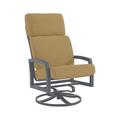 Tropitone Muirlands High Back Swivel Outdoor Rocking Chair w/ Cushions in Red/Gray/Brown | 41 H x 27 W x 32.5 D in | Wayfair 612070_GPH_Jute Weave