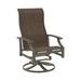 Tropitone Marconi Sling High Back Swivel Patio Chair Metal in Brown | 43.5 H x 25.5 W x 27.5 D in | Wayfair 452070_MOC_Mia II