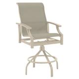 Tropitone Marconi Sling 28" Patio Bar Stool in Yellow/Brown | 48.5 H x 25.5 W x 28.5 D in | Wayfair 452027-28_SNR_Sparkling Water