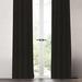 The Twillery Co.® Mullen Solid Room Darkening Rod Pocket Single Curtain Panel Polyester/Linen in Black | 72 H x 50 W in | Wayfair