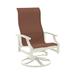 Tropitone Marconi Sling High Back Swivel Patio Chair Metal in Gray/White/Brown | 43.5 H x 25.5 W x 27.5 D in | Wayfair 452070_PMT_Valencia