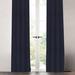 The Twillery Co.® Mullen Solid Room Darkening Rod Pocket Single Curtain Panel Polyester/Linen in Black | 96 H x 50 W in | Wayfair
