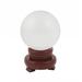 Bungalow Rose Crystal Sphere w/ Rotatable Wooden Stand Glass in White/Blue | 4 H x 3.2 W x 3.2 D in | Wayfair 0E50EF89477744FFA63B9FD39E3A9B65