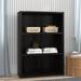 Latitude Run® Alianne 44.13" H x 30.98" W Standard Bookcase Wood in Black | 44.13 H x 30.984 W x 11.33 D in | Wayfair