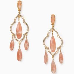 Kate Spade Jewelry | Kate Spade Lantern Gems Chandelier Earrings Cherry Quartz | Color: Gold/Orange | Size: Os