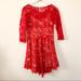 Free People Dresses | Free People Red Lace Mini Dress Womens 6 A Line Summer Party Sun | Color: Red | Size: 6