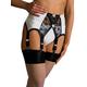 Nancies Lingerie 6 Strap Crossover Lace Black & White Suspender / Garter Belt (fp92) (XL)