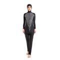 nadamuSun Modest Muslim Swimwear Islamic Swimsuit for Women Hijab Swimwear Full Coverage Swimwear Muslim Swimming Beachwear Swim Suit (Int'l L ~ Ref. UK Size 10-12, Hijab Connected-6)