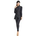 nadamuSun Modest Muslim Swimwear Islamic Swimsuit for Women Hijab Swimwear Full Coverage Swimwear Muslim Swimming Beachwear Swim Suit (Int'l XL ~ Ref. UK Size 12-14, Hijab Connected-2)